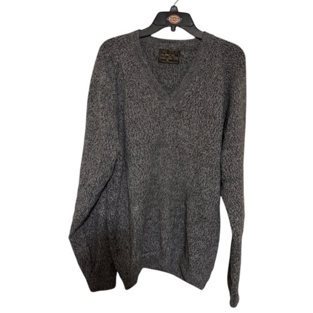 Alpaca Neyra Collection Mens V-Neck Sweater Long Sleeve Knit Preppy Size XL